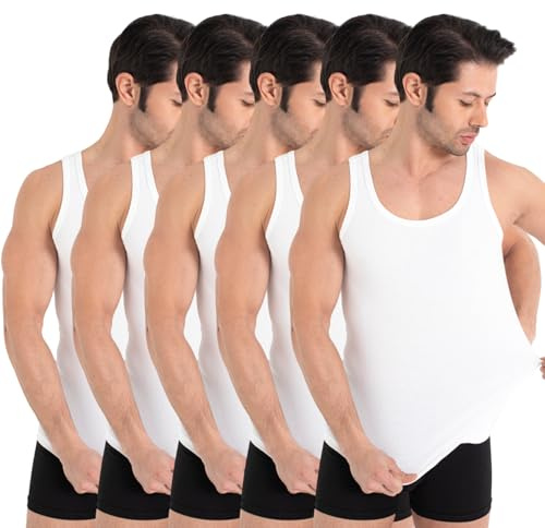 UNDEREA Unterhemd Herren – 100% Baumwolle Feinripp, atmungsaktiv & weich | Tank Top Herren | 3er/5er Pack