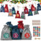Riisoyu Adventskalender zum Befüllen, 24 Stoffsäckchen Kette selber Basteln Aufhängen Wiederverwendbare eihnachtskalender Jutesäckchen 2024 DIY Weihnachtskalender Geschenkbeutel für Kinde, 13x18cm