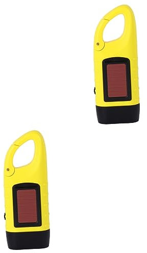DOITOOL 2st Wiederaufladbare Solar-taschenlampe Handkurbel Geführte Campinglaterne Tragbare Taschenlampe Notfall-taschenlampe Wiederaufladbare Led-taschenlampe Notlicht Mini Rucksack