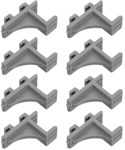 Mikikit Freezer Shelf Clips 8Pcs Refrigerator Shelf Hooks Cooler Brace with Curved Dovetail Design Easy Installation for Home Fridges