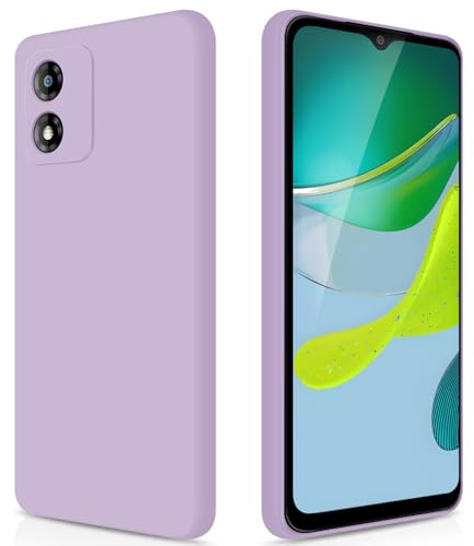 GiiYoon Coque pour Motorola Moto E13 Case en Silicone, Etui de Protection Antichoc Etui Housse Silicone Ultra-Mince avec Couche Intérieure en Fibre et Protection pour Caméra, Violet