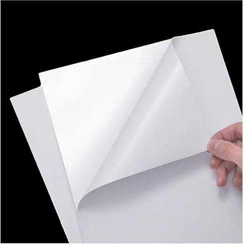 GSHUR 10 Blätter Weiß Sticker Papier zum Bedrucken A4 Glänzend, Wasserfester Vinylaufkleber für Inkjetdrucker und Laserdrucker Inkjet Etiketten Papier Selbstklebendön