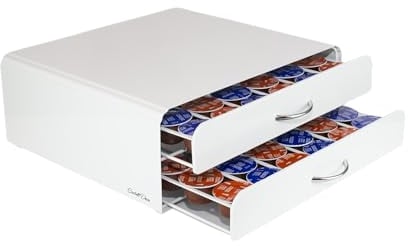 Castell Deco - Porte Capsule Dolce Gusto 36 ou 72 pièces, capsules de cafe, Support de rangement pour dosettes blanc (72 capsules)