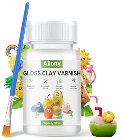 Allony Air Dry Clay Varnish, Air Dry Clay Glaze, Clay Varnish for Air Drying Clay, Clear Varnish for Craft Pottery Waterproof & Gloss Finish-100ml (Matte)