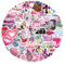 PNGIF Rosa Sticker Set 120 Stück, Wasserfeste Vintage Y2K Aufkleber für Laptop Koffer Scrapbook Skateboard Motorrad Snowboard Gepäck Graffiti Anime Sticker für Jugendliche Erwachsene