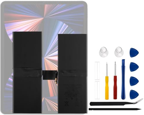 Vvsialeek Neu A2387 Tablet Ersatz Akku Kompatibel Für iPad Pro 12.9'' 2021,Kompatibel mit iPad Pro 5th Gen 12.9 2021 A2378 A2379 A2461 A2462 MHNK3LL/A MHNH3LL/A Series mit kostenlosem Toolkit.