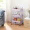 [en.casa] Chariot de Service Polyvalent Desserte Cuisine Salon Salle de Bains 3 Paniers Étagère de 3 Surfaces Meuble de Rangement Acier 79 x 46 x 35 cm Violet