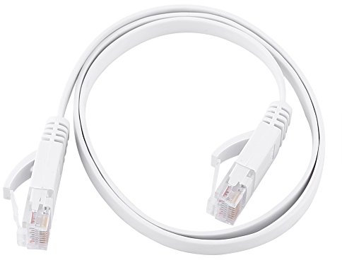 Beufee Cat6 Ethernet Cable, Rj45 Cat6 Lan Cable Flat Lan Cable White Utp Patch Router Cables Cat6 Ethernet Network Flat Lan Cable(0.5M)