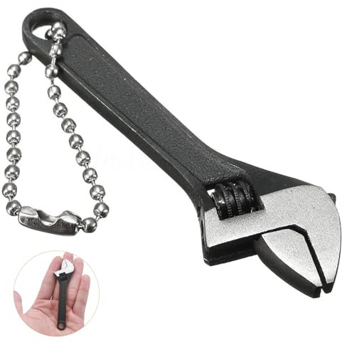 Fuletooye Adjustable Spanner with Ergonomic Handle, Small Spanner 2.5inch/68mm Non-Slip Mini Jaw Spanner Wrench for Repair & Maintenance Black
