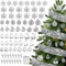 YONTINY Christmas Tree Baubles, 72pcs Silver Christmas Tree Decorations Ornaments Balls Set Silver Baubles for Christmas Tree Silver Xmas Tree Decorations Silver Christmas Baubles(Silver)