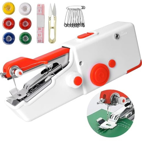 Mini Macchin Cucire Elettrica PortatileMacchina Cucire Da ViaggioMacchina Cucire Mano Per Tessuti SpessiMacchina Cucire a Mano Per AbitiPer Adulti, Cucito Di Vestiti, Fai Da Te, Viaggi In Famiglia