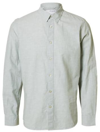SELECTED HOMME Herren Slhslim-Sun Ls Noos Shirt, Iceberg Green, L EU