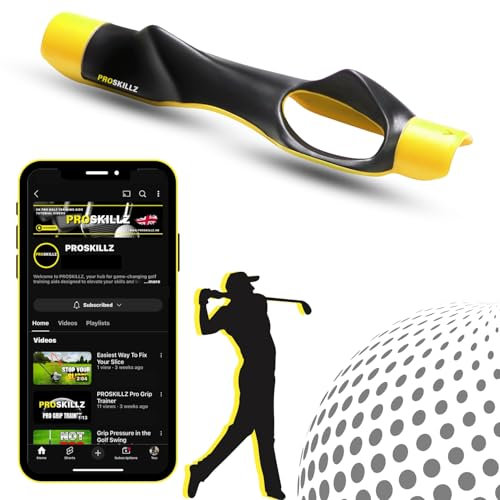 PROSKILLZ UK PRO Golf Grip Trainer with Free Tutorial Videos – Enhance Hand Placement & Muscle Memory for Better Swing, Accuracy & Control – Durable for All Skill Levels