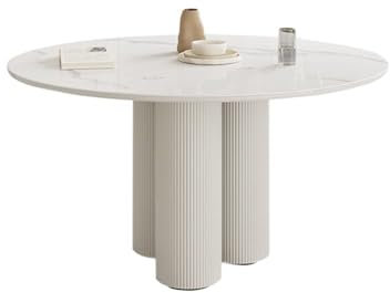 Sinterstein runder Esstisch für Wohnmöbel, nordisches kreatives Design, Küchentisch für Esszimmer, kleiner Beistelltisch und Couchtisch, 90 x 90 x 75 cm