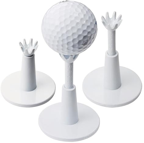Laroal Verstellbarer Golf-Tee, höhenverstellbar, weicher Gummi, biegsamer Ballhalter, Kunststoffmaterial, Golf-Trainingszubehör für das Training im Innen- und Außenbereich, weiß, 3 Stück