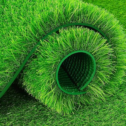 JCSRYD Großer Kunstrasen Outdoor, Grüner, Rasenteppich Meterware, Realistischer Rasenteppich für Balkon, Terrasse, Hof, 30 mm Hoch(3.2 * 9.8ft/100 * 300cm)