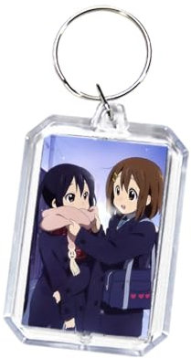 pochikiki- Anime Schlüsselanhänger Hirasawa Yui Akiyama Mio Nakano Azusa Schlüsselanhänger mit doppelseitigen Mustern Modisch süßer Rucksackanhänger