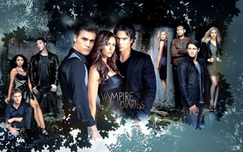VGJM DIY 5D Diamond Painting Kits for Adults Kids,The Vampire Diaries,Full Drill Diamond Embroidery Kits Cross Stitch Pictures Arts Craft Home Wall Decoration-30x40cm