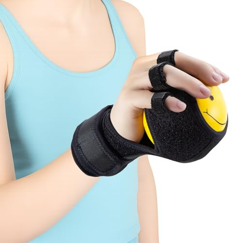 Handtrainer Fingertrainer mit Gespaltenen Fingern und Knetball | Spastik Hand Hilfsmittel, Fingerstrecker und Knetball für Hände Therapie, zur Kräftigung von Hand und Finger Druckentlastung