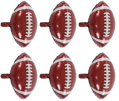 Ausla Sport-Folienballons, 6 Stück, Fußball-Partydekorationen, Wiederverwendbare Aluminiumfolien-Luftballons für Superbowl-Geburtstags-Babyparty, 20,87 X 20,08 Zoll Große Fußball-Luftballons