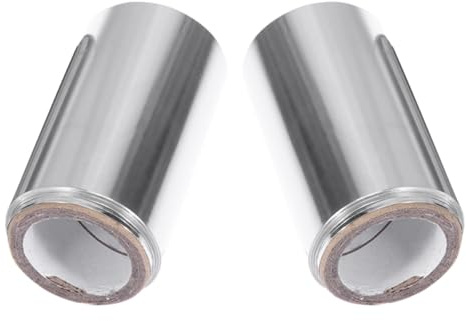 CLISPEED 2 Rollen Silber Aluminiumfolie Haarfolienrolle für Strähnchen Balayage Dauerwelle Geprägte Textur Hitzebeständig für Friseure und Heimgebrauch