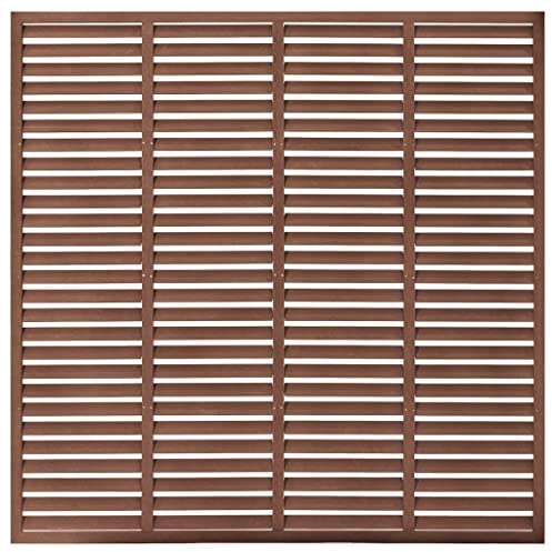 Mokuyary Lamellenzaun WPC 180x180 cm Braun Sichtschutzzaun, Garten Sichtschutz Panel Gartenzaun für Landschaft, Garten, Außende Dekoration