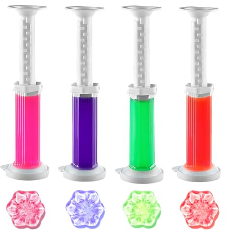 IEBTWN 4Er-Pack/48 Toilettengel-Stempel, Toilettenstempel, Toilettenschüssel-Stempelgel, Toilettengel-Nachfüllungen, Toiletten-Refresh-Blumenduftgel, Inklusive Spender