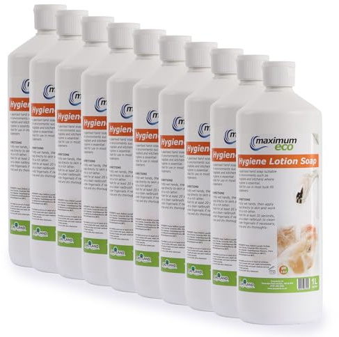 10 x 1L Hygiene Lotion Hand Wash Soap Bulk Refill Liquid Gentle pH Balanced | Gentle pH-balanced liquid hand soap for bathrooms, kitchens and workplaces, supplied as ten 1L bulk refill bottles