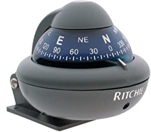 Ritchie X-10B-M Black Housing with Black 2-inch Direct Reading Dial Compass, Bracket Mount