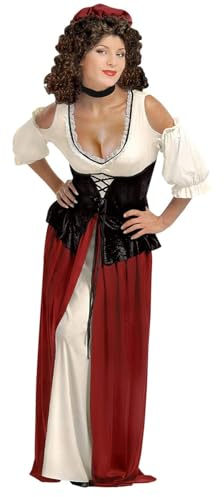 W WIDMANN MILANO Party Fashion - Kostüm Gastwirtin, Kleid, Korsett, Halskette, Kopfbedeckung, Magd, Bäuerin, Mittelalter, Karneval, Mottoparty