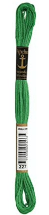 Anchor Sticktwist 4635000-00227 hellgrün Stickgarn, 100% Baumwolle