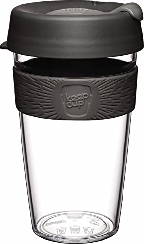 KeepCup Originelle, leichte wiederverwendbare Kunststoff-Kaffeetasse mit spritzwassergeschütztem Trinkdeckel, 454 ml, Nitro