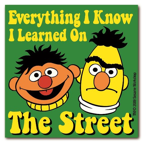 Logoshirt® Sesamstrasse I Ernie und Bert I Everything I Know I Kühlschrankmagnet I Quadratisch I Recycled I Lizenziertes Originaldesign