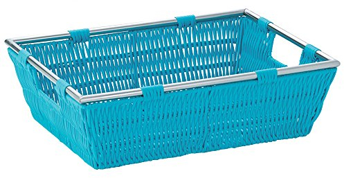 Kela Korb Noblesse 33x25x10cm aus Kunststoffgeflecht in türkis, Plastik, 33 x 25 x 10 cm