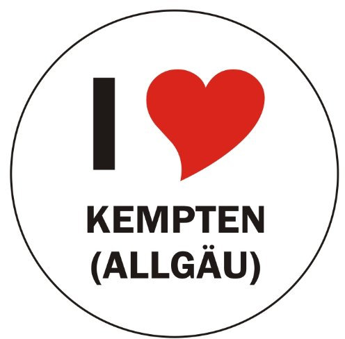 INDIGOS UG Auto Aufkleber I Love Kempten (Allgäu) 8 cm - Autoaufkleber - KFZ Sticker selbstklebend - für Motorrad, Fenster oder Heckscheibe - wetterfest & UV-beständig