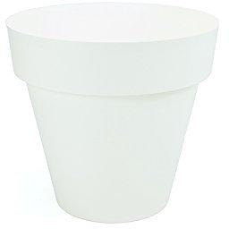 Plastiken TES - Maceta Redonda, diámetro de 26 cm, Color Blanco