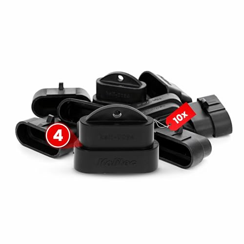 Kalitec 10x Superseal Blindstecker 4-polig - KALI-0094 Blindkappe PA6 | Schwarze Abdichtung für Buchsengehäuse - Schutz vor Feuchtigkeit - Beständig gegen Ozon, Kraftstoffe, Öle und Salze