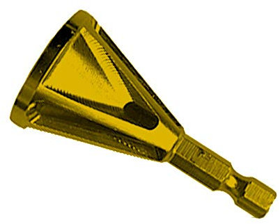 FEVERWORK Deburring External Chamfer Tool Drill Bit Remove Burr Golden Triangle/Hexagon - Hexagon
