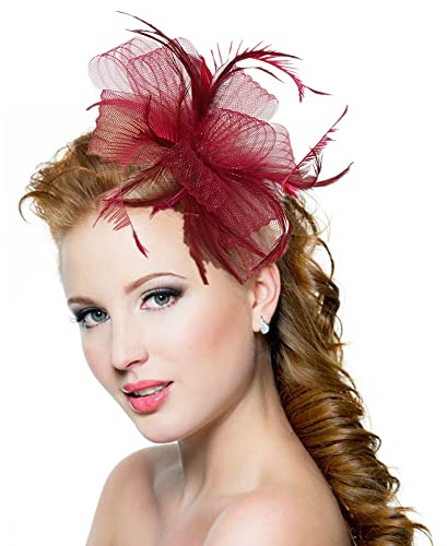 Coiffure/Épingle à Cheveux Voilette Femme Chapeau Bibis Fascinator Bandeau Plume Nuptiale Cheveux Clip Accessoires pour Cérémonie Églises Photographe Fête Soirée Déguisement