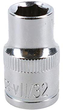 11/32 Imperial 6 Point 3/8 Drive Shallow Socket SAE AF Chrome Vanadium Steel