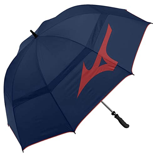 Mizuno Zu 68 Tour belüftete Doppel Canopy Golf Regenschirm - Marine/Rot