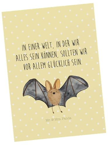 Mr. & Mrs. Panda Postkarte Fledermaus Flügel - Geschenk, Fotokarte, Ansichtskarte, Postkarten, Lustige Sprüche, Ansichtskarten, Grußkarte