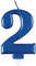 Unique Party 19612 Metallische Geburtstagskerze - Zahl 2 - Blau