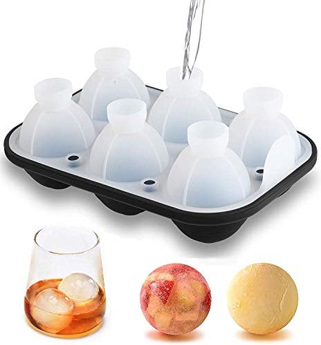 Eiswürfelform 6-Fach Trichter Silikon Eiswuerfel Mit Deckel Groß Eishockey-Tablett, BPA-freiIce Cube Tray, für Whisky Cocktails Saft Schokolade Süßigkeiten Bier Familie