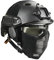 MH Taktik Fast Helm kombiniert, Mit Faltbarer Gehörschutz Halbgesichts Netz Maske und Goggles für Airsoft Paintball CS Game