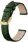 BISONSTRAP Leder Uhrenarmbänder, Weiche Ersatzbänder mit Polierter Schnalle, 18mm, Grün mit Goldener Schnalle