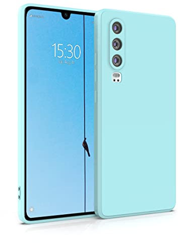 MyGadget Hülle für Huawei P30 - robuste Silikon Schutzhülle TPU Case Slim Silikonhülle - Back Cover Kratzfest Handyhülle - Matt Hellblau