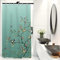 LIVETTY Tenda da doccia floreale con uccellini verdi, 90 cm × 180 cm, antimuffa, in tessuto, tenda da bagno per donne e uomini, con 12 ganci, lavabile e ad asciugatura rapida