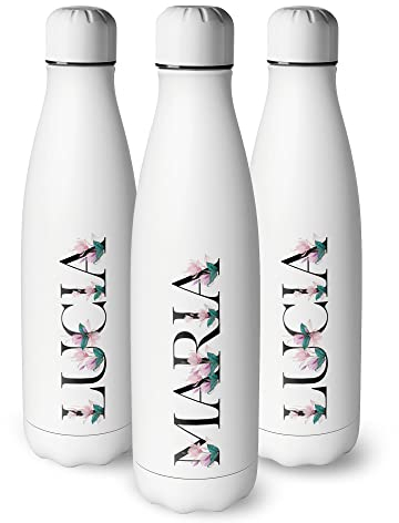 Zumo Digital Botella de Agua Personalizada con Tu Nombre, Botella de Acero Inoxidable Libre de BPA, Capacidad 500ml (Tipo 1)