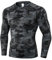 SANANG Men's Athletic Quick Dry Compression Base Layer Long Sleeve T-Shirt,Elastic,S-2XL, Camouflage, Rücken, weiß